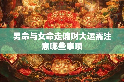 男命与女命走偏财大运需注意哪些事项