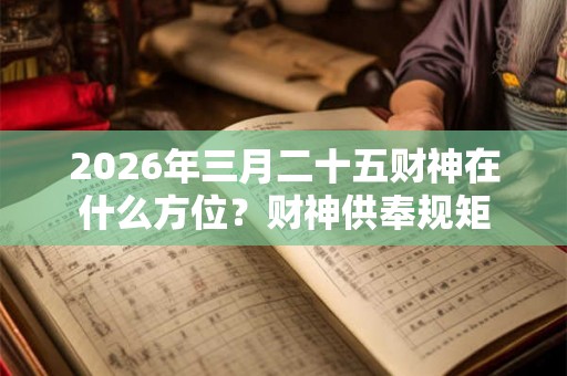 2026年三月二十五财神在什么方位？财神供奉规矩