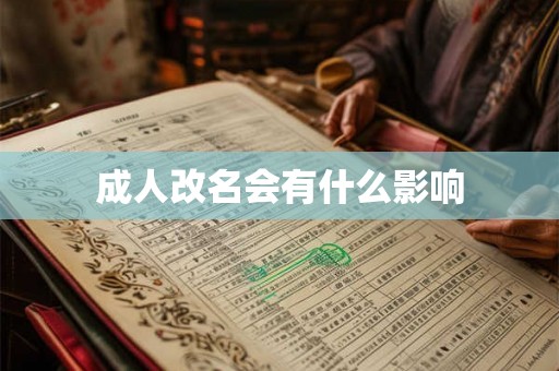 成人改名会有什么影响 成人改名会有什么影响