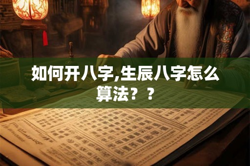 如何开八字,生辰八字怎么算法？？