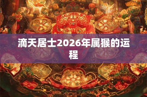 滴天居士2026年属猴的运程