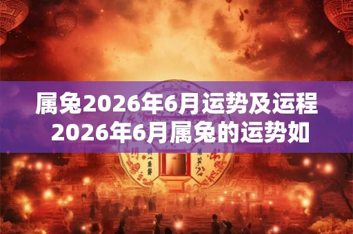 属兔2026年6月运势及运程 2026年6月属兔的运势如何