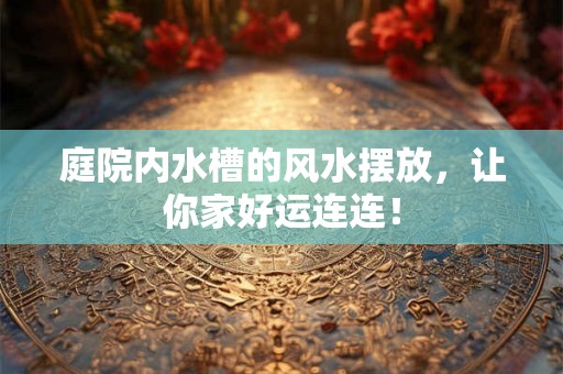 庭院内水槽的风水摆放，让你家好运连连！