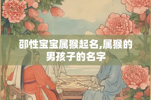 邵性宝宝属猴起名,属猴的男孩子的名字