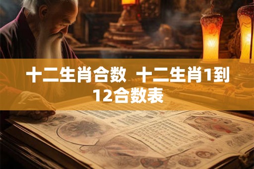 十二生肖合数  十二生肖1到12合数表