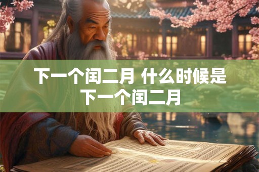 下一个闰二月 什么时候是下一个闰二月