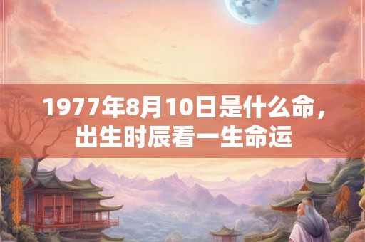 1977年8月10日是什么命，出生时辰看一生命运
