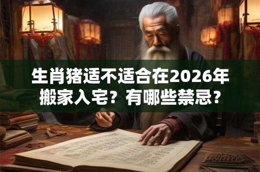 生肖猪适不适合在2026年搬家入宅？有哪些禁忌？