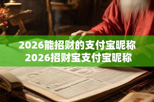 2026能招财的支付宝昵称 2026招财宝支付宝昵称