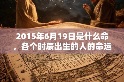 2015年6月19日是什么命，各个时辰出生的人的命运