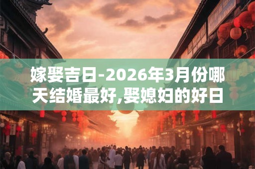 嫁娶吉日-2026年3月份哪天结婚最好,娶媳妇的好日子