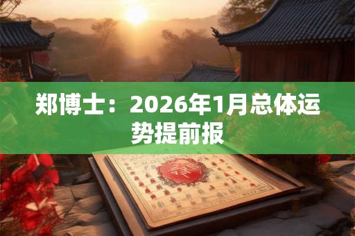 郑博士：2026年1月总体运势提前报