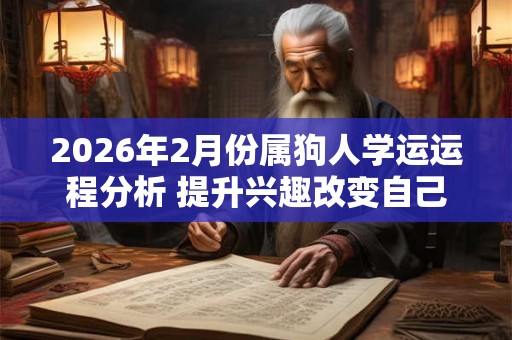 2026年2月份属狗人学运运程分析 提升兴趣改变自己