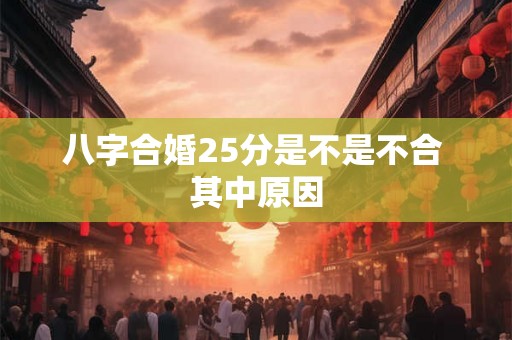 八字合婚25分是不是不合 其中原因