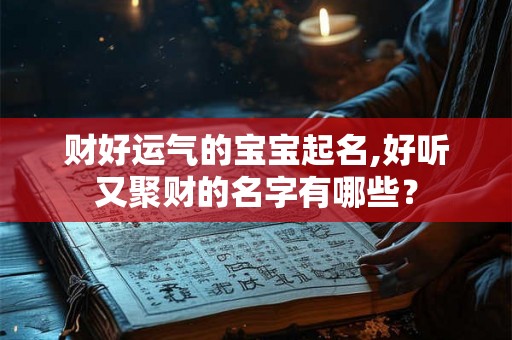财好运气的宝宝起名,好听又聚财的名字有哪些？