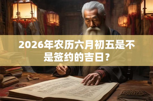 2026年农历六月初五是不是签约的吉日？