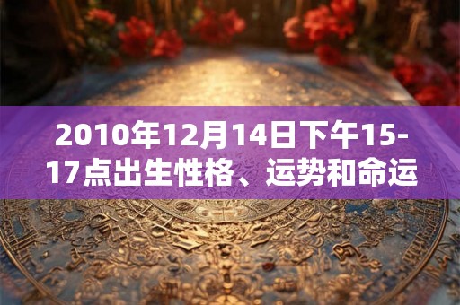 2010年12月14日下午15-17点出生性格、运势和命运