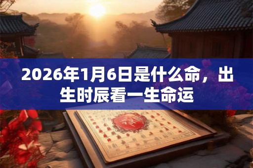 2026年1月6日是什么命，出生时辰看一生命运