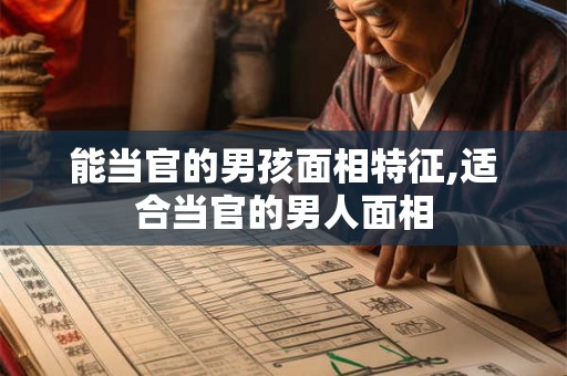 能当官的男孩面相特征,适合当官的男人面相