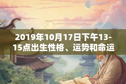 2019年10月17日下午13-15点出生性格、运势和命运