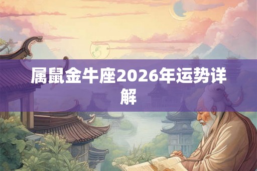 属鼠金牛座2026年运势详解