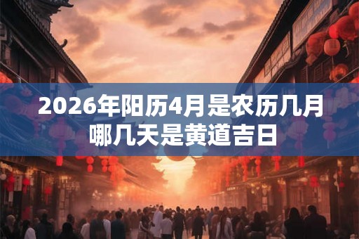 2026年阳历4月是农历几月 哪几天是黄道吉日