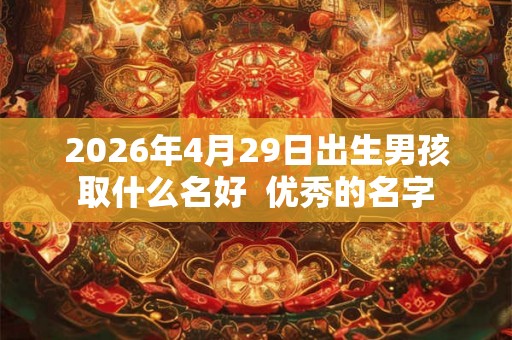 2026年4月29日出生男孩取什么名好  优秀的名字