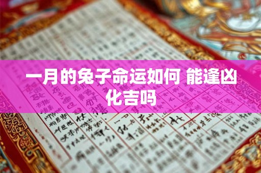 一月的兔子命运如何 能逢凶化吉吗