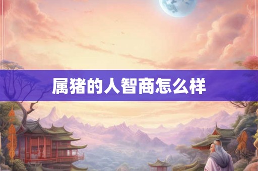 属猪的人智商怎么样