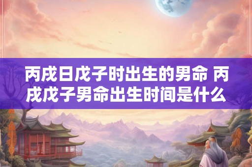 丙戌日戊子时出生的男命 丙戌戊子男命出生时间是什么