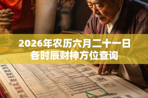 2026年农历六月二十一日各时辰财神方位查询 2026年农历六月二十一日各时辰财神方位查询