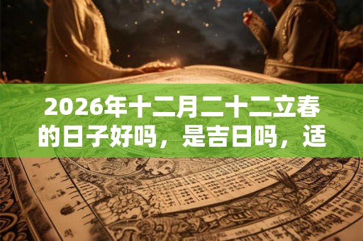 2026年十二月二十二立春的日子好吗，是吉日吗，适合签约吗？