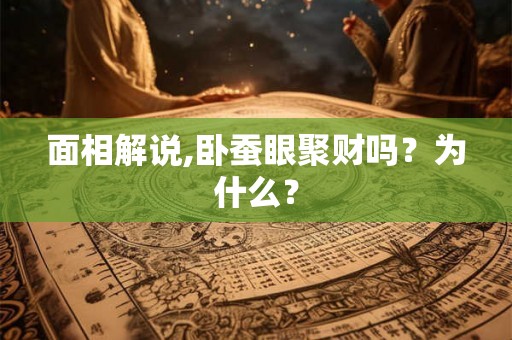 面相解说,卧蚕眼聚财吗？为什么？