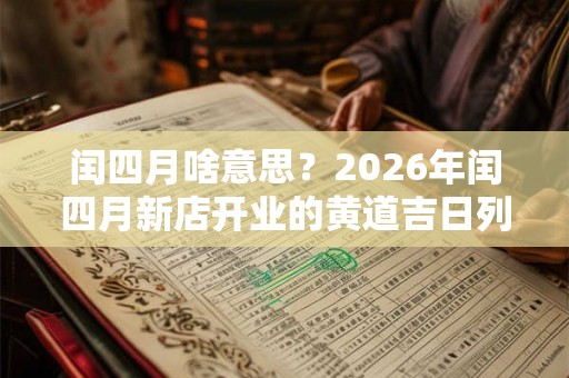 闰四月啥意思？2026年闰四月新店开业的黄道吉日列表