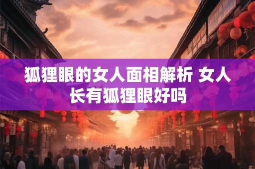 狐狸眼的女人面相解析 女人长有狐狸眼好吗
