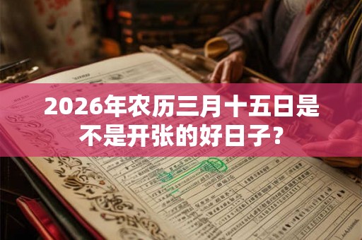 2026年农历三月十五日是不是开张的好日子？
