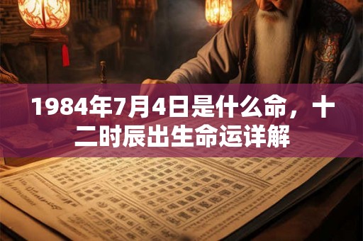 1984年7月4日是什么命，十二时辰出生命运详解