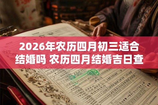 2026年农历四月初三适合结婚吗 农历四月结婚吉日查询 2026年农历四月初三适合结婚吗 农历四月结婚吉日查询