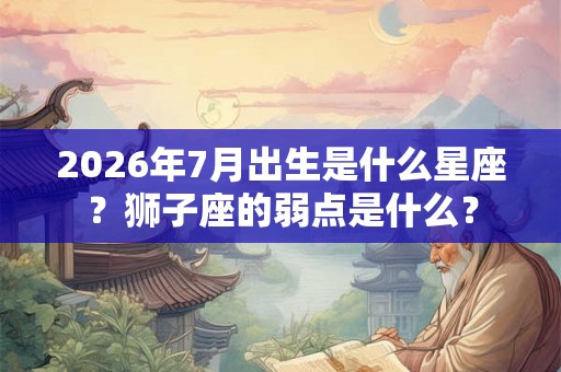 2026年7月出生是什么星座？狮子座的弱点是什么？