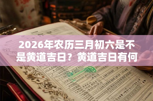 2026年农历三月初六是不是黄道吉日？黄道吉日有何说法？