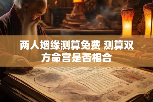 两人姻缘测算免费 测算双方命宫是否相合