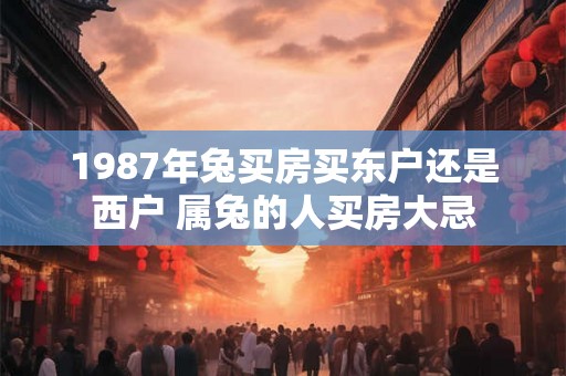 1987年兔买房买东户还是西户 属兔的人买房大忌