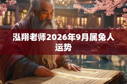 泓翔老师2026年9月属兔人运势