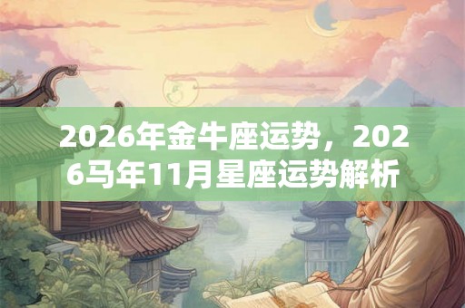 2026年金牛座运势，2026马年11月星座运势解析