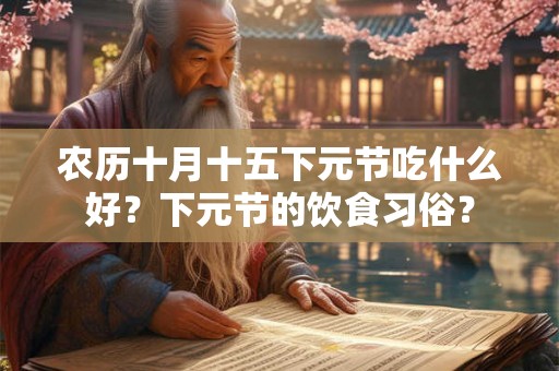 农历十月十五下元节吃什么好？下元节的饮食习俗？