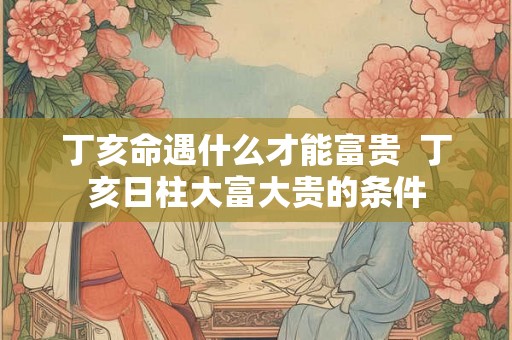 丁亥命遇什么才能富贵  丁亥日柱大富大贵的条件