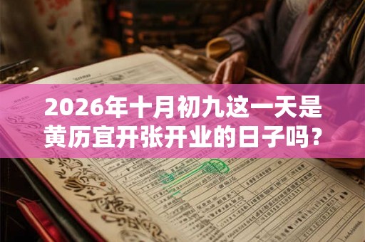 2026年十月初九这一天是黄历宜开张开业的日子吗？