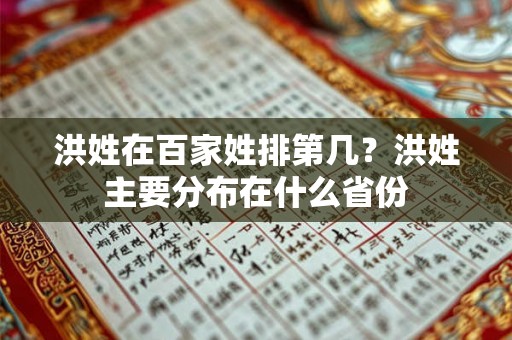 洪姓在百家姓排第几？洪姓主要分布在什么省份