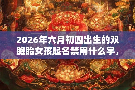 2026年六月初四出生的双胞胎女孩起名禁用什么字，五行属什么