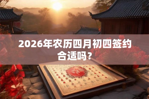 2026年农历四月初四签约合适吗？